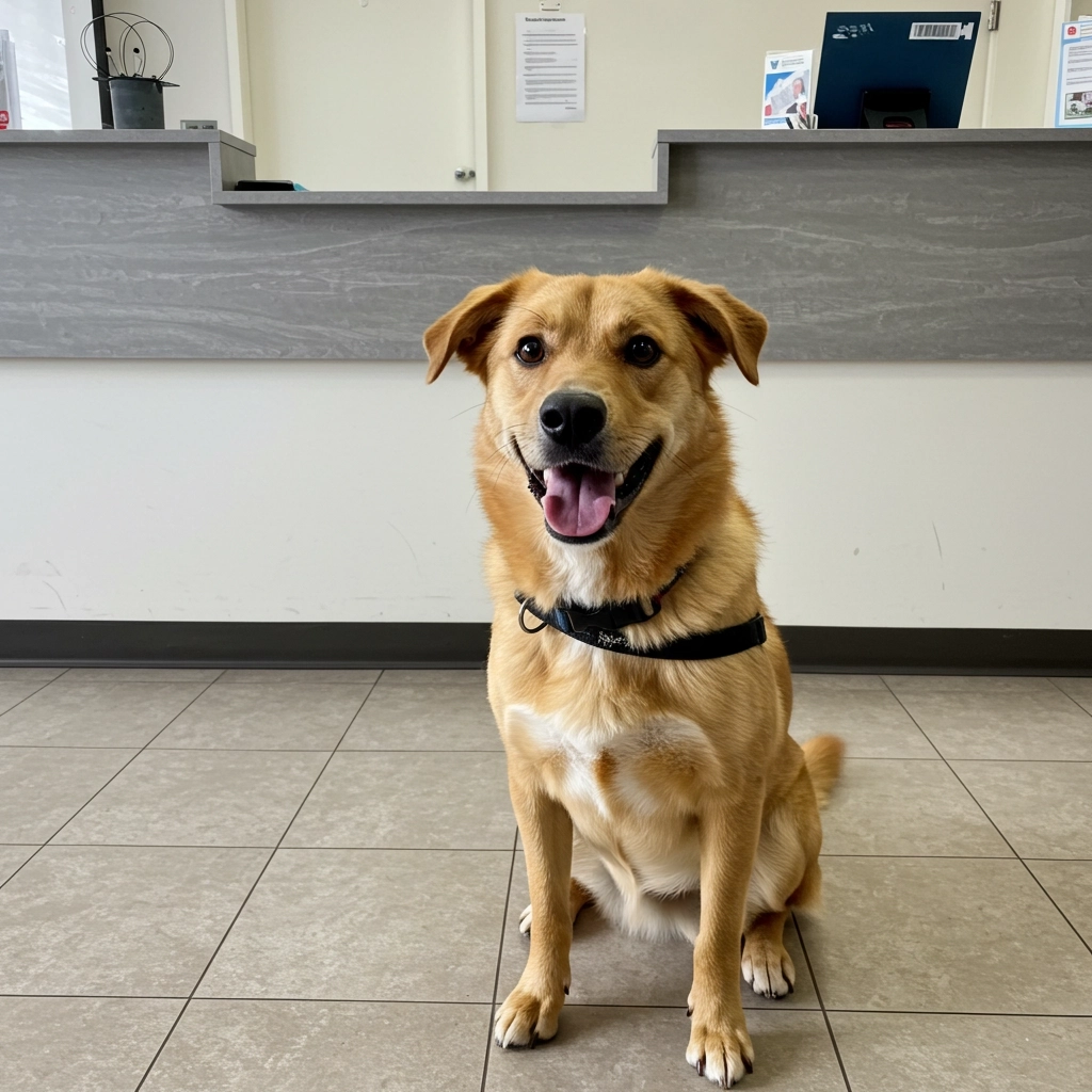 Dog in a reception