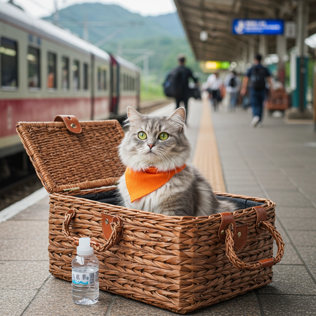 gray cat in a basket